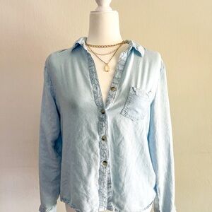 Light Blue Women's Button-Up Shirt